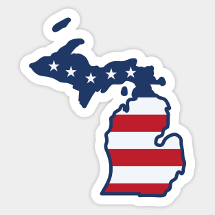 Stars and Stripes Michigan Sticker